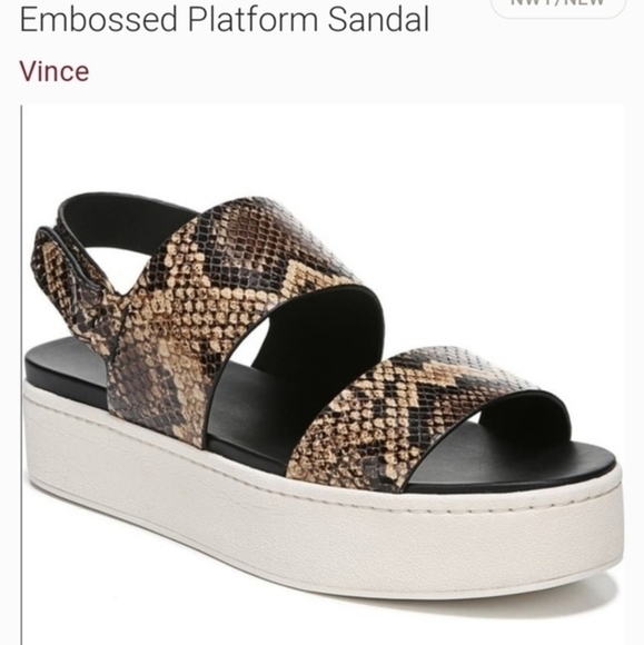 Vince embossed faux snake‎ sandals 10 - Picture 1 of 9
